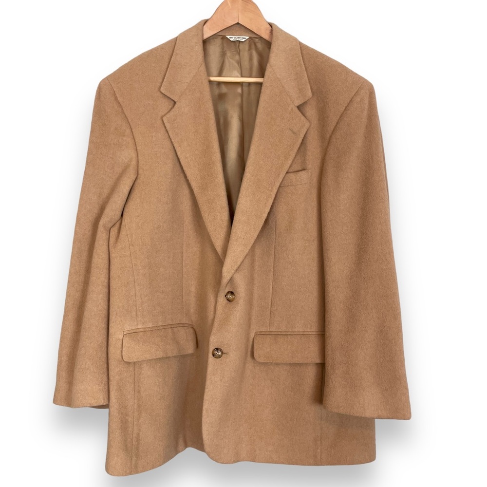 Vintage Camel Hair Blazer Men's Retro Suit Jacket Academic Professor Work Office